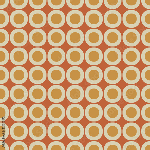 70 s seamless pattern. Retro geometric seamless background in seventies style. Groovy scrapbook paper. Yellow  orange  beige colors vector pattern