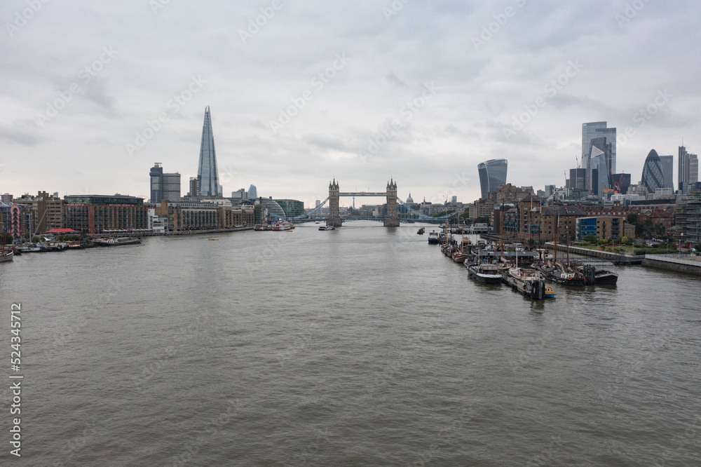 London Tower Bridge city skyline from the river thames London Tower Bridge city skyline from the river thames