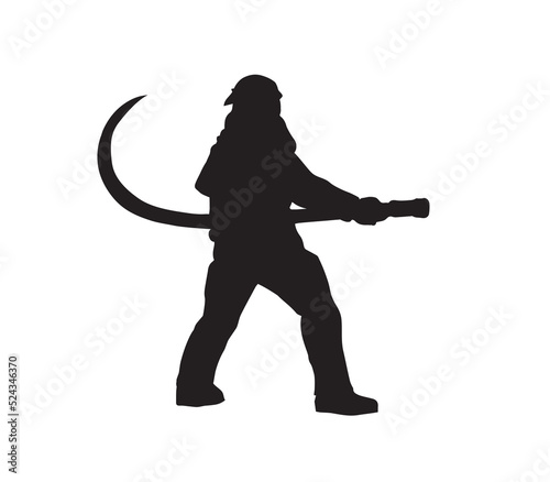 Firefighter. Vector drawing