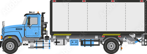 Box Truck or box van, cube truck, cube van, a truck or van with a cuboid-shaped box on the back vector