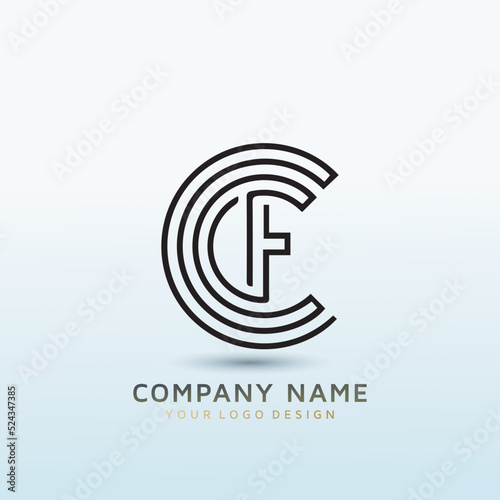 a logo and brand identity for letter CF