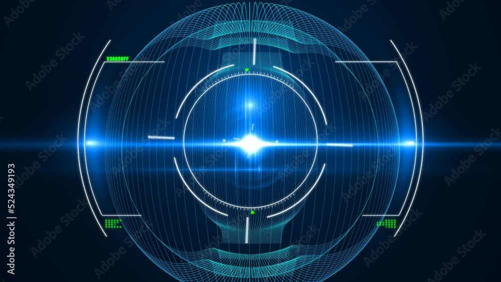 Animation of circular scanner processing data with interference on black background Animation of circular scanner processing data with interference on black background