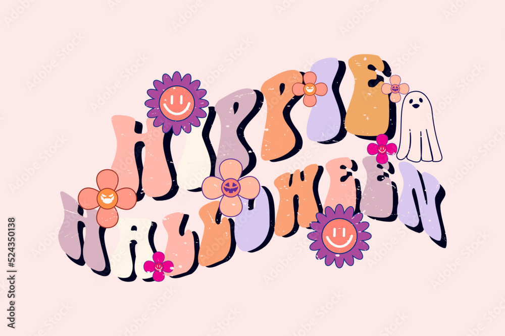Fototapeta premium hippie halloween sublimation design