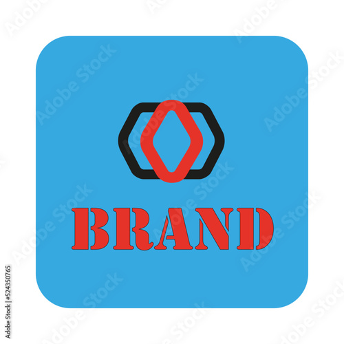 Vector logo. Abstraction. Sign on a blue background. Art design. Figure. Symbol and letter O and C. Number 0. Vector drawing. Name of the company. Logo. Graphic element. Design. Illustration.