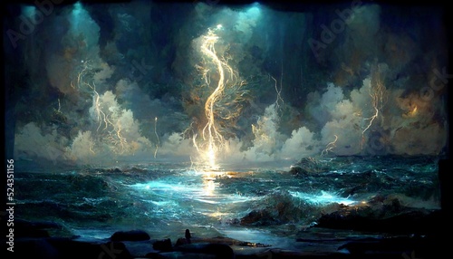 Canvas Print storm over the sea