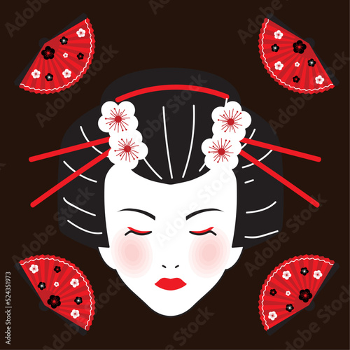 beautiful face geisha