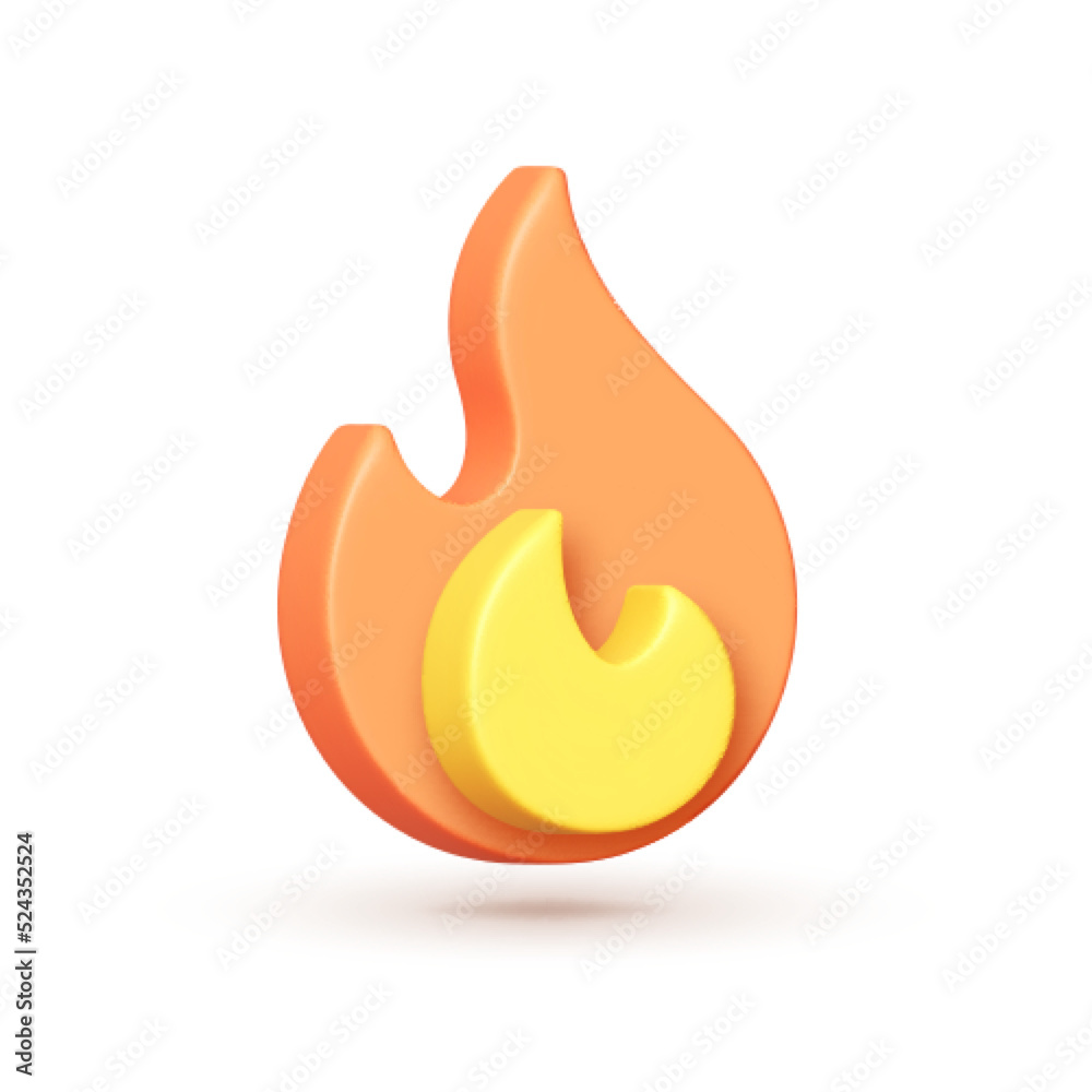 Fire 3d on white background. Modern fire 3d, great design for any purposes. Isolated vector illustration Fire 3d on white background. Modern fire 3d, great design for any purposes. Isolated vector illustration
