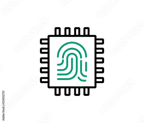 concept of cyber security technology. operating system protection fingerprint. vector.