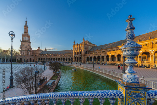 Plaza of Spain in the city of Seville, in Spain