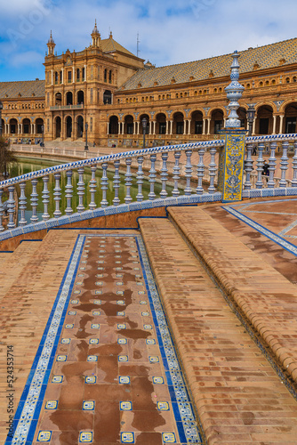 Plaza of Spain in the city of Seville, in Spain