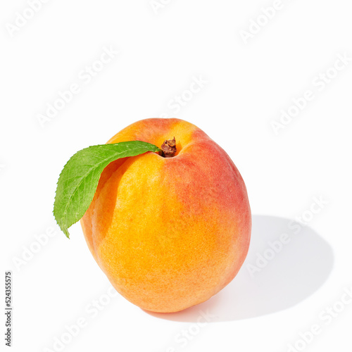 Sliced apricots on white background