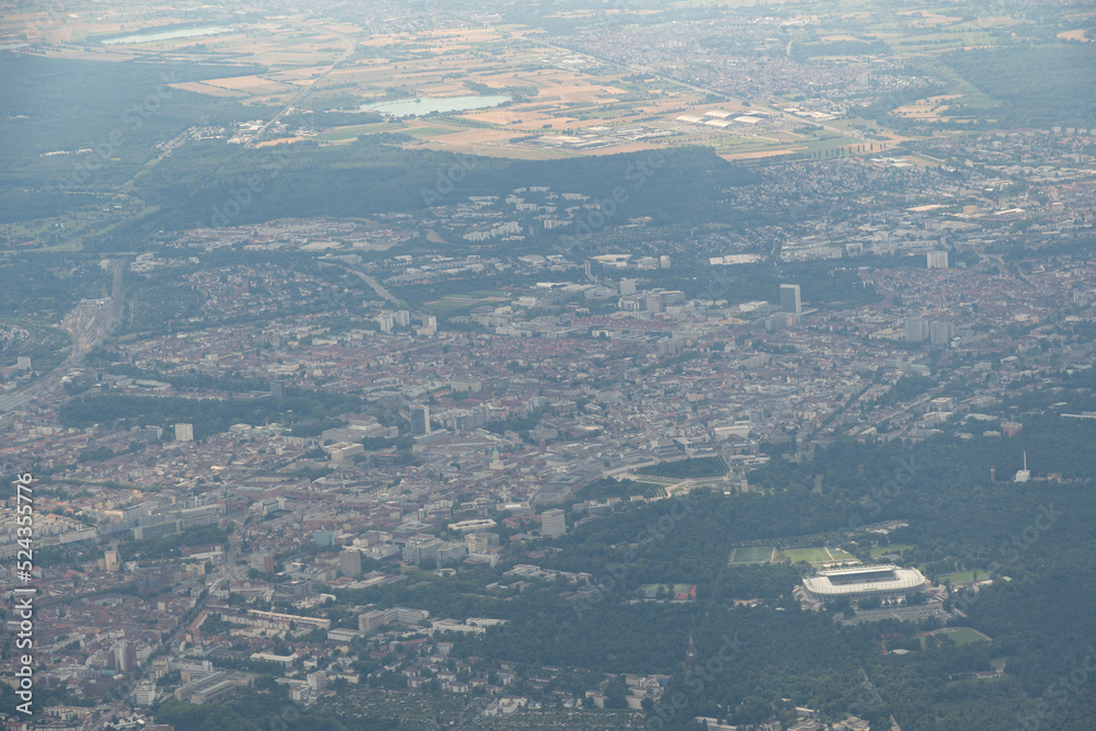 Karlsruhe in Germany seen from above