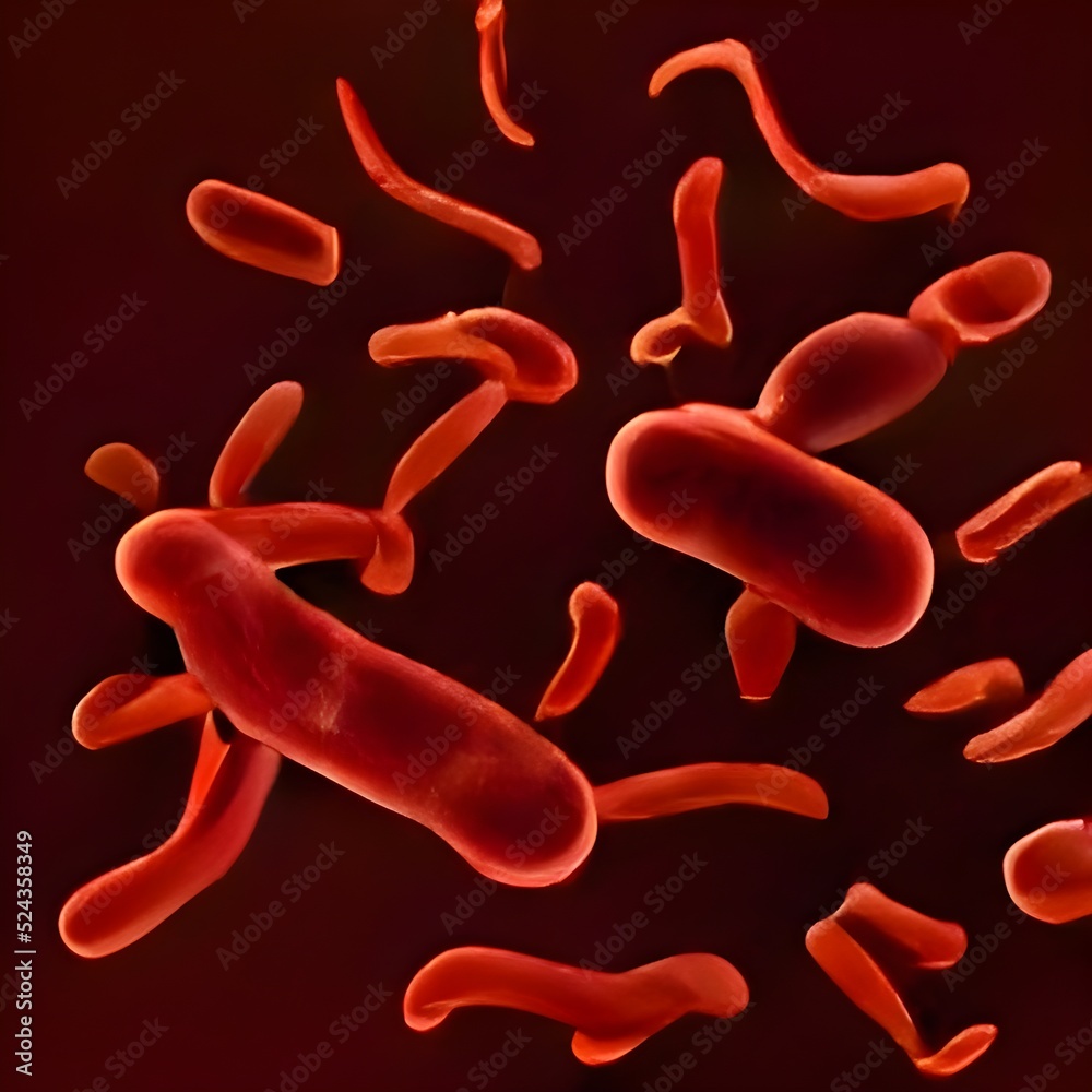 Fototapeta premium Microscopic view of bacteria. 3d illustration