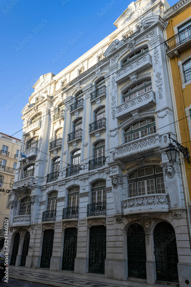 Neoclassical architecture of Rua da Prata, Lisbon