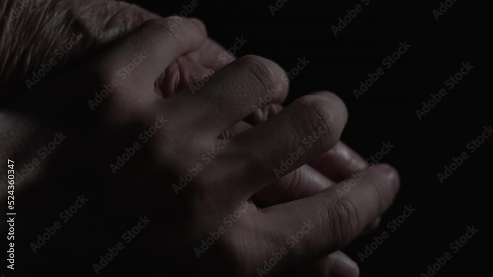 Hands with wrinkles and young hands Hands with wrinkles and young hands