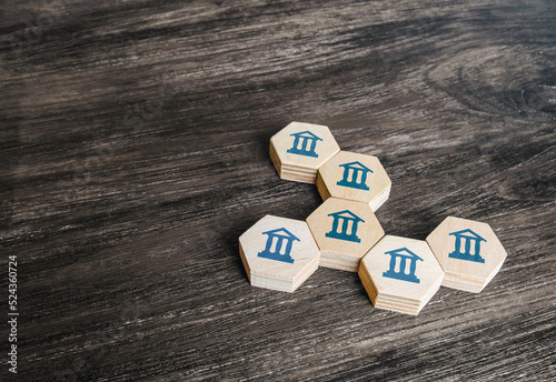 Connection of related banks. Interstate Union. Cooperation and cooperation. Unite departments in one. Interbank identification system. Financial transactions. Information exchange.
