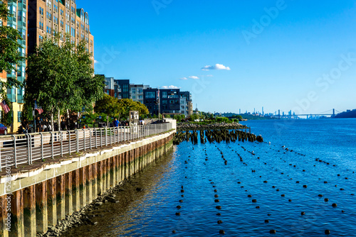 Photography Yonkers, NY - Aug 13, 2022 Landscape view of redeveloped Yonkers waterfront