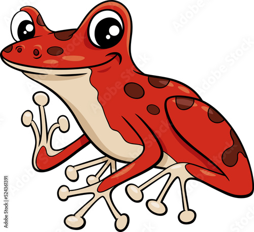 poison dart frog animal character cartoon illustration