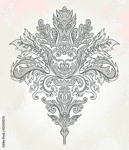 Vintage ornate element in baroque style. Seamless pattern. Wallpaper, textile...