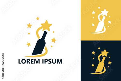 Star bottle drink logo template design vector