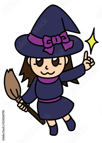 ハロウィンのミニ魔女っ子　正面