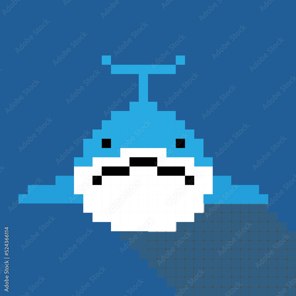 Fototapeta premium Simple pixel animal series, the whale