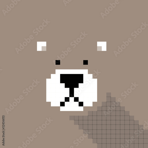 Simple pixel animal series, the bear