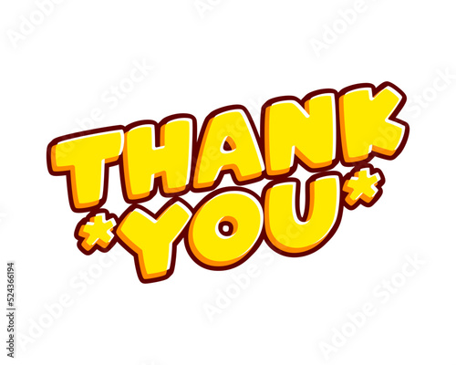 Thank You lettering isolated on white colourful text effect design vector. Text or inscriptions in English. The modern and creative design has red, orange, yellow colors.