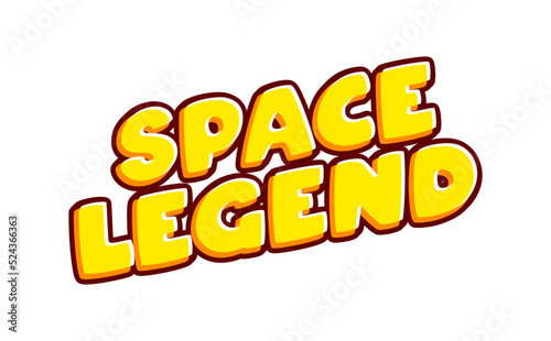 Space legend quote. Phrase lettering isolated on white colourful text effect design vector. Text or inscriptions in English. The modern and creative design has red, orange, yellow colors.
