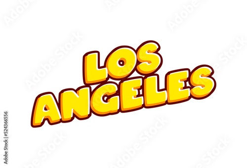 Los Angeles city of USA lettering isolated on white colourful text effect design vector. Text or inscriptions in English. The modern and creative design has red, orange, yellow colors.