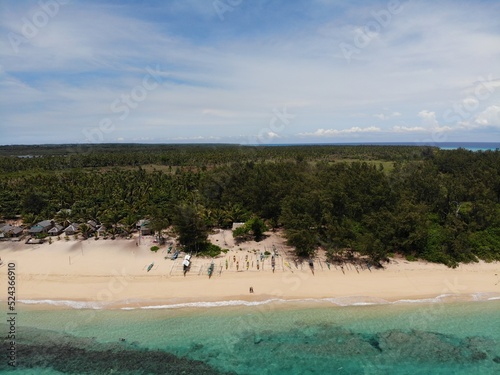 Beautiful aerial shot of beaches and islands in Philippines