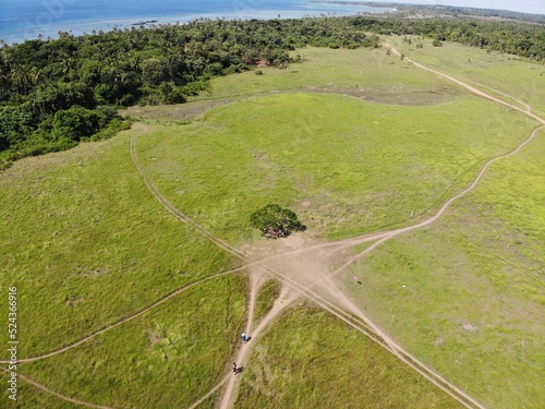 Beautiful aerial shot of beaches and islands in Philippines