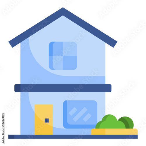 Home flat color icon. Can be used for digital product, presentation, print design and more.