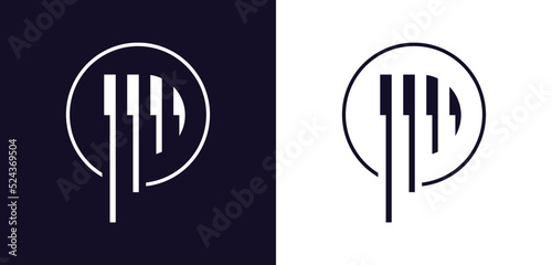 letter P and piano logo