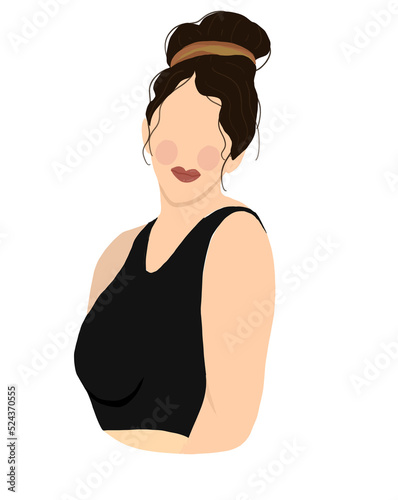 abstract woman portraits isolated on white background. Modern young feminine woman fashion minimal trendy people face in flat style. Vector hand drawn illustration