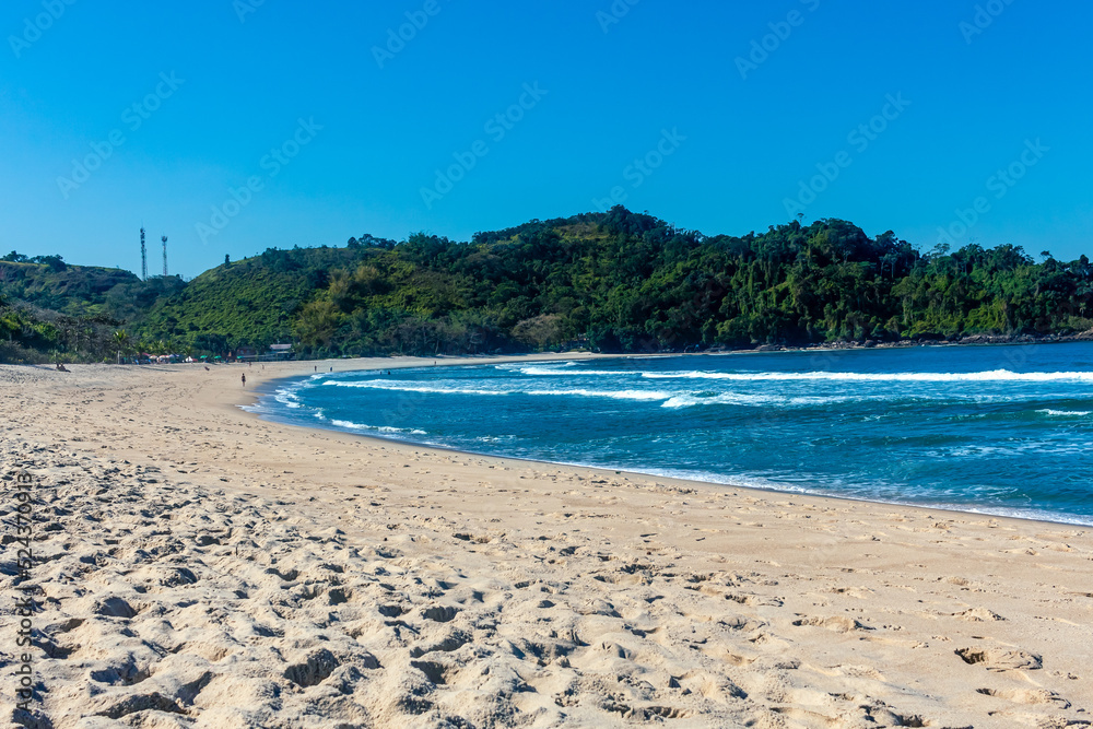 Image of Barra do Una Beach, a Brazilian beach in the state of São Paulo, very popular for tourism. concept of peace and tranquility,