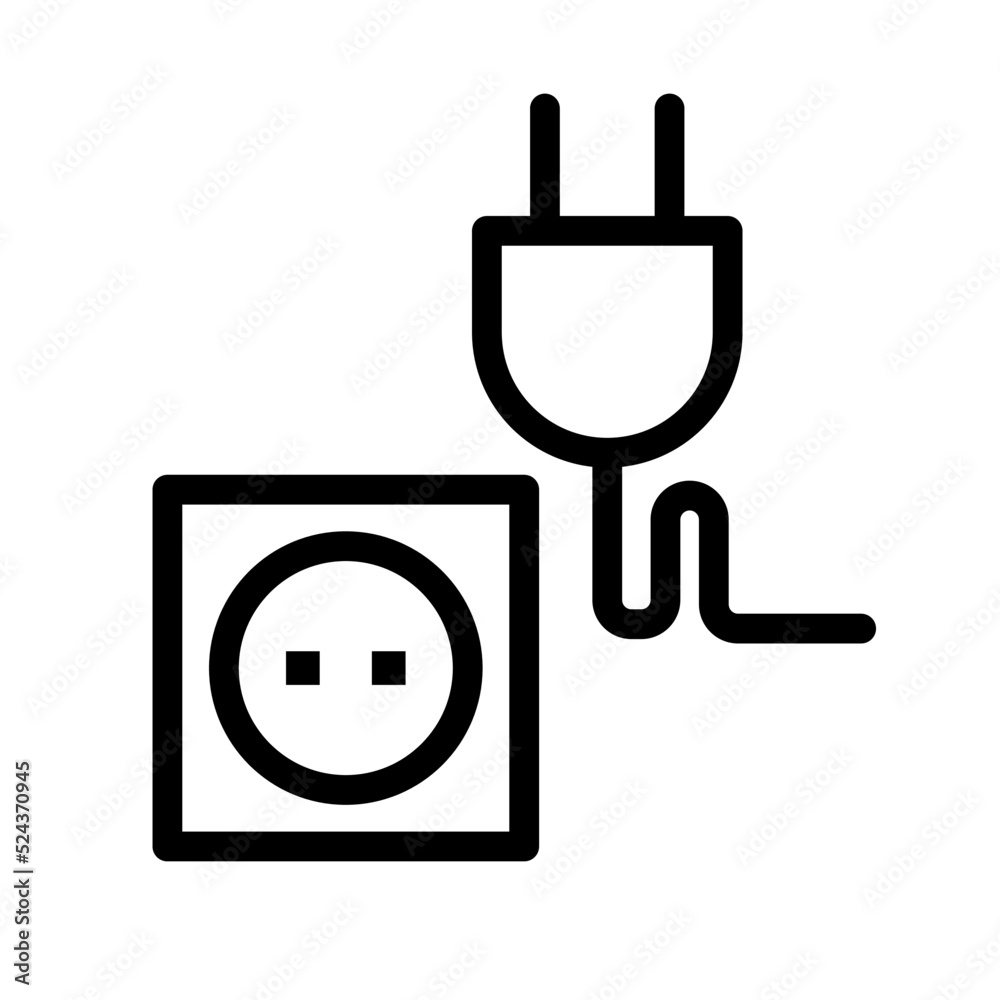 Outlet and socket icons. Charging and outlet connection. Vector. Outlet and socket icons. Charging and outlet connection. Vector.