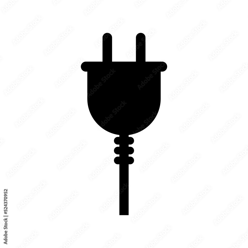 Electrical outlet silhouette icon. Plug icon. Vector. Electrical outlet silhouette icon. Plug icon. Vector.