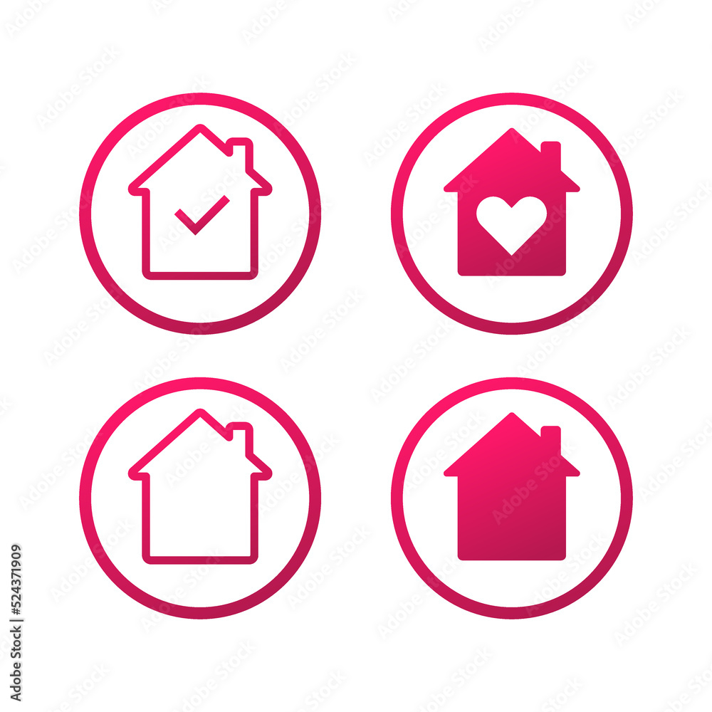 houses in circles icons. Safety concept. Construction line logo. Social media promotion. Vector illustration. Stock image. houses in circles icons. Safety concept. Construction line logo. Social media promotion. Vector illustration. Stock image.