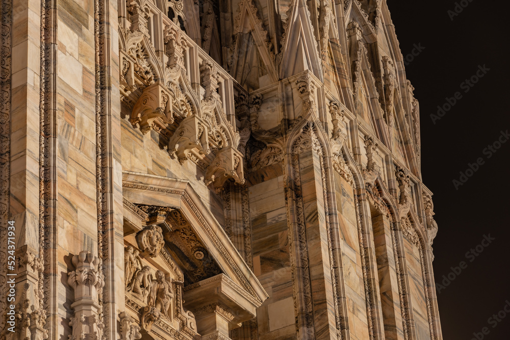 the duomo de milano art pieces and space in gothic cathedral facade