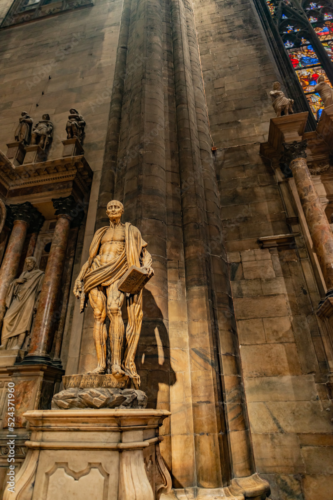 Fototapeta premium Saint Bartholomew Flayed' Duomo di Milano Milan Italy