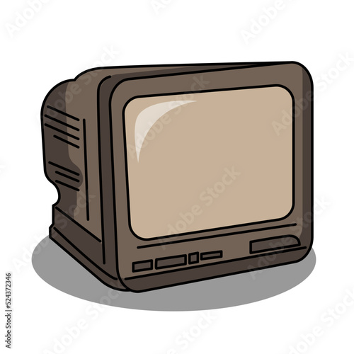 Vintage Television Cartoon Vector Illustration