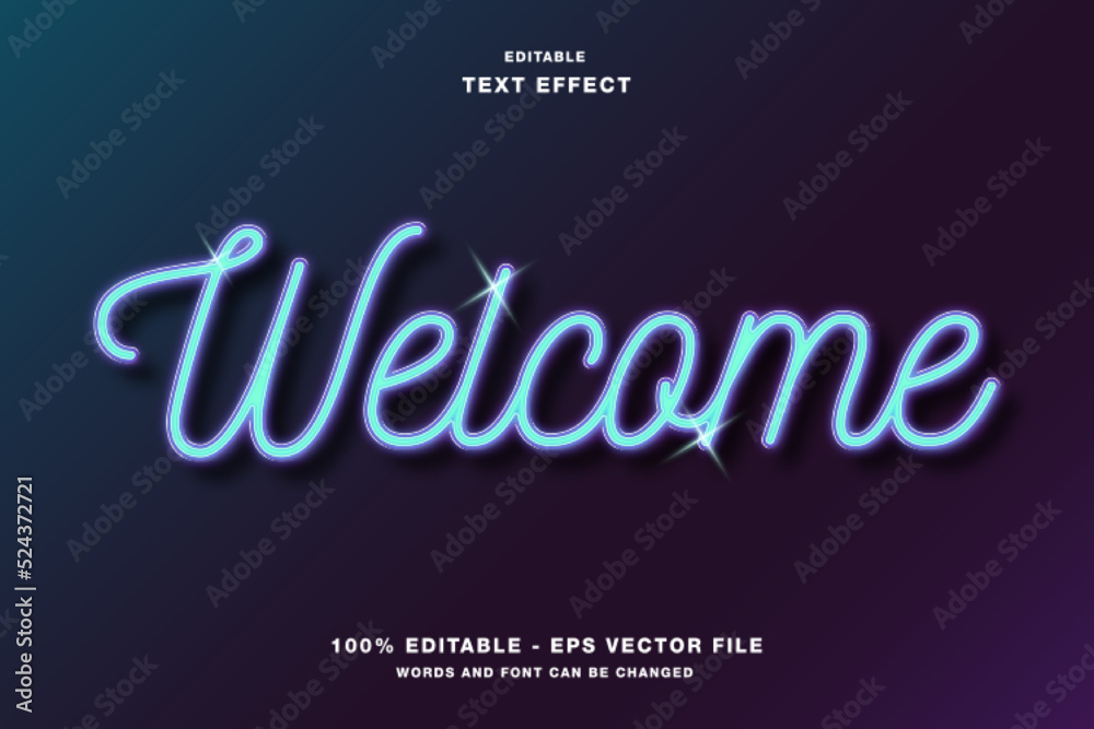 Welcome Neon Editable Text Effect Welcome Neon Editable Text Effect