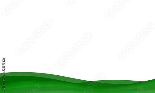 abstact green line curves wave background on white template