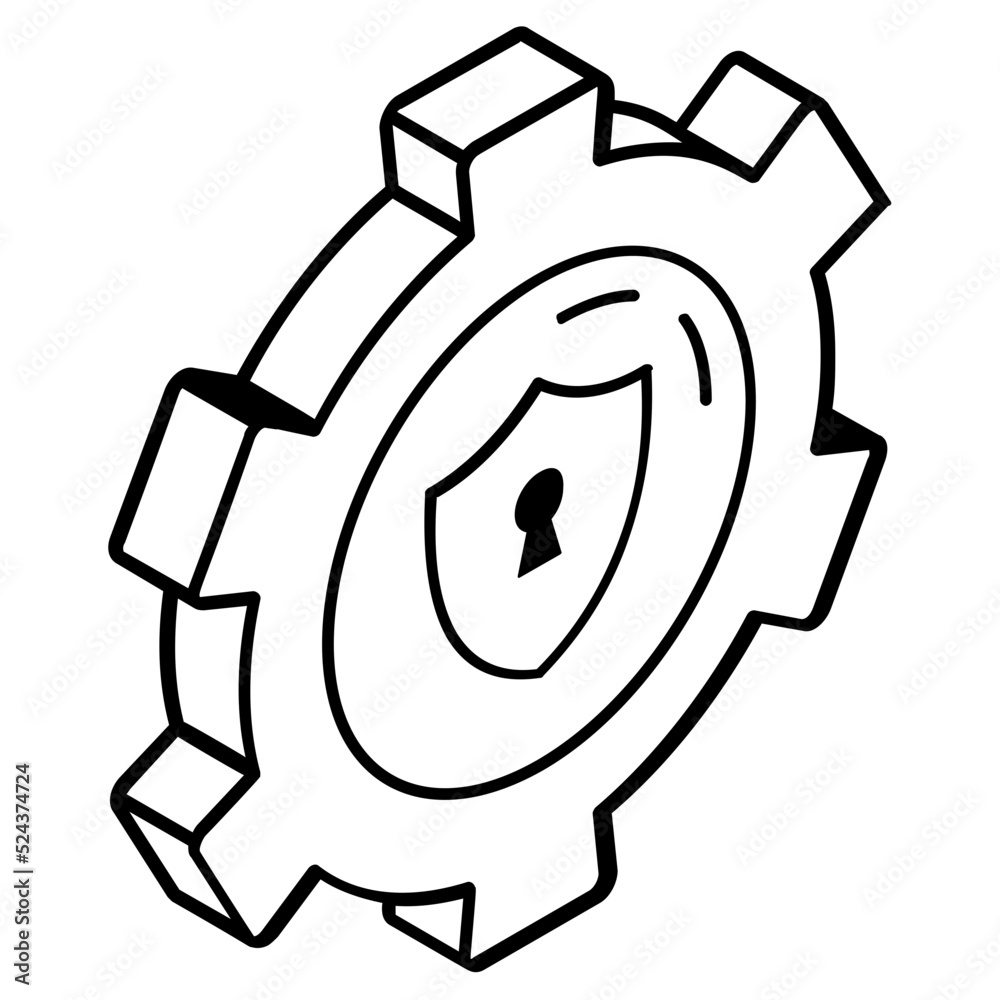 Icon of maintenance security line design Icon of maintenance security line design