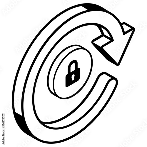 Modern line isometric icon of restore data