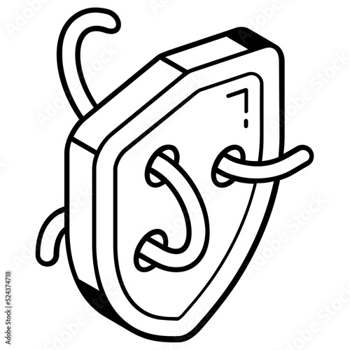 A card phishing icon in isometric design 