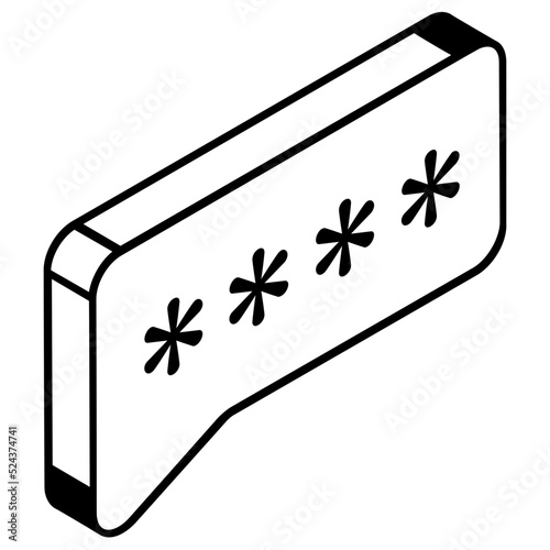Protection from unauthorized user isometric icon