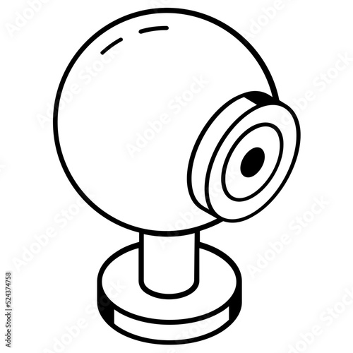 Trendy line icon design of webcam 