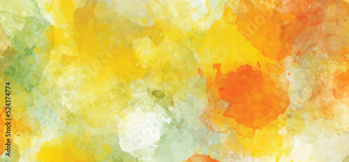 Colorful watercolor background texture. Yellow and red watercolor texture